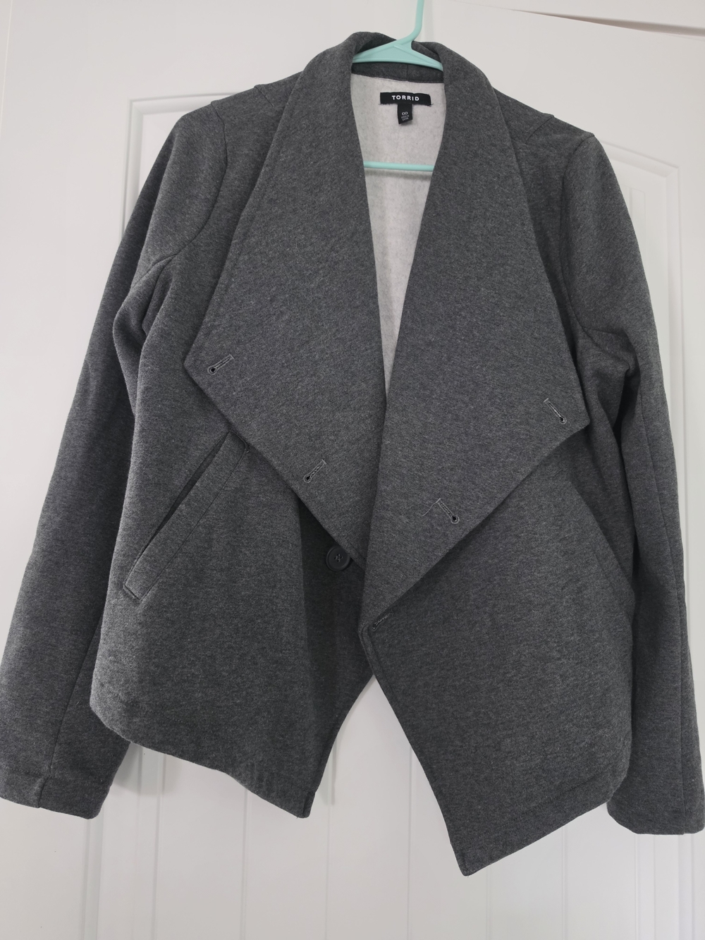torrid Dark Gray Open-Front Draped Cardigan